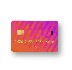 Flat design credit cards set isolated on white background.