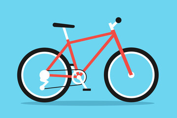 Fototapeta premium Bike and bicycle. Vector illustration on isolated plain background.