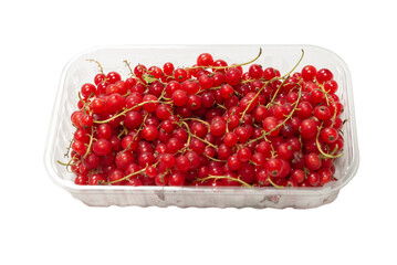 Tasty red currant isolated on white background.