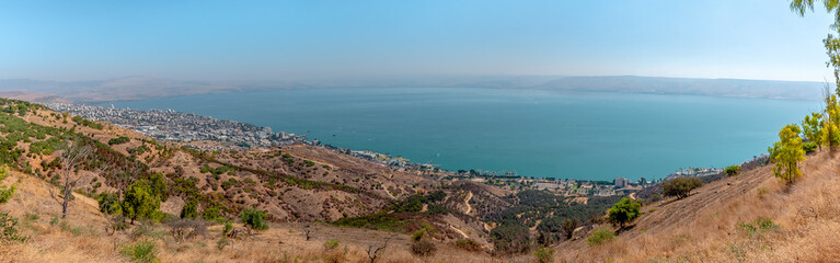View of the city of Tiberias and The Sea of Galilee in Israel
 - obrazy, fototapety, plakaty
