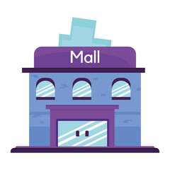 Isolated flat mall store icon