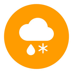 Cloud with snow and rain vector glyph icon