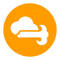 Cloudy and wind vector glyph icon. Weather sign