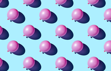 Pattern of pink balloons on pink pastel background