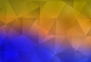 Light Blue, Yellow vector polygonal pattern.