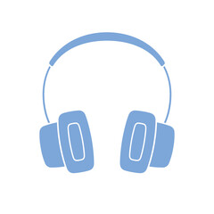 Headphones icon isolated flat vector