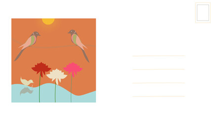 Postal card invitation with nature inspiration 