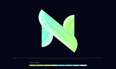 Letter N Logo.  N Letter Design Vector