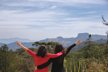 person with arms outstretched