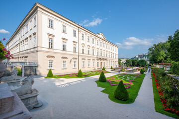 Salzburg, Austria; July 28, 2021 - A view of the public gardens that are free to enter at the...