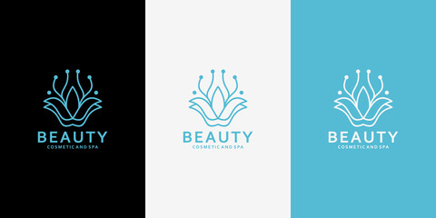 luxury lotus logo design template for your business saloon spa, cosmetic, message