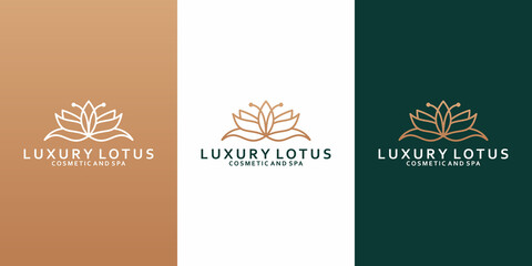 Fototapeta na wymiar elegance lotus logo design for your spa, yoga, resort, saloon