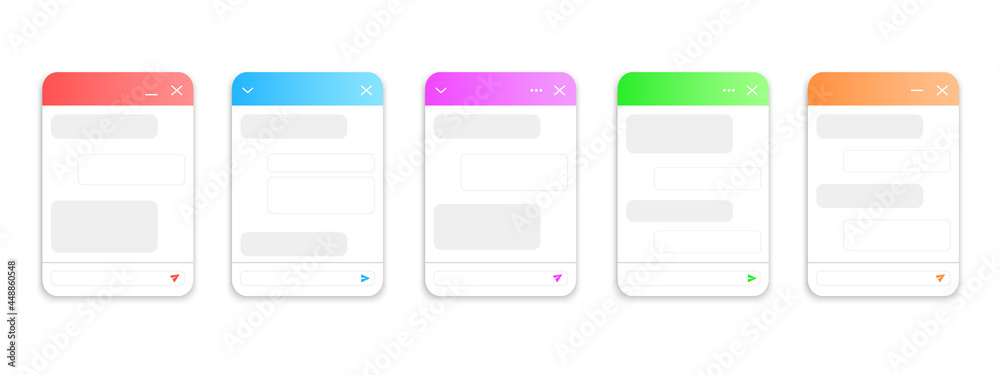 Wall mural chatbot window template. life chat customer service example. virtual assistant bot layout. mobile me