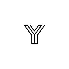 Fototapeta premium Minimalism line logo initial letter y
