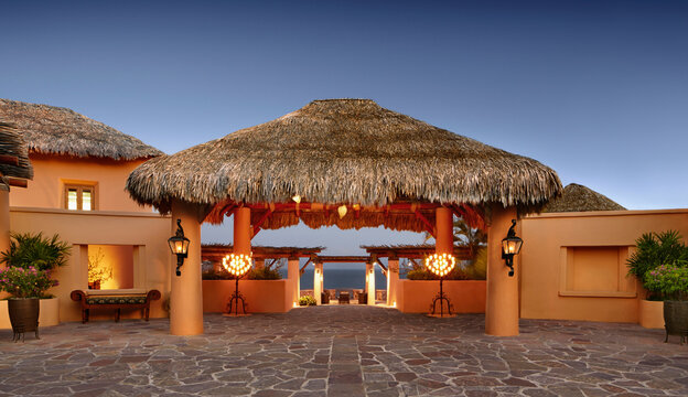 Luxury Resort Reception Entrance in Mexico