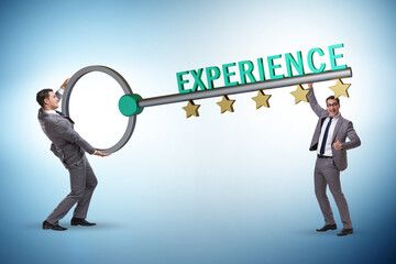 Experience and competence concept with key