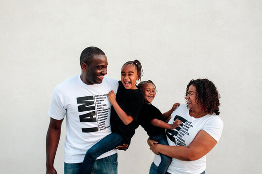 Joyful Black family