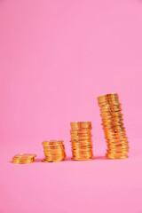 gold coin image on pink scene