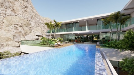 Modern villa with pool.