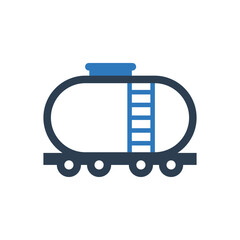 Oil tank transport icon - fuel tanker train icon - diesel transport icon
