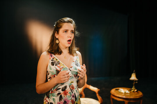Opera singers practicing for live show