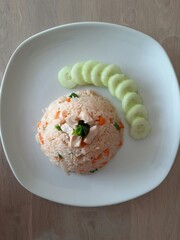 Thai food fried rice with chicken