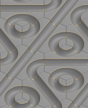 Architectural Mosaic Part 02. Gray And Gold.