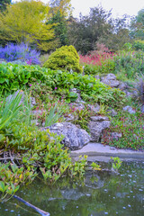 Multilevel artificial waterfall in Rockery Park
