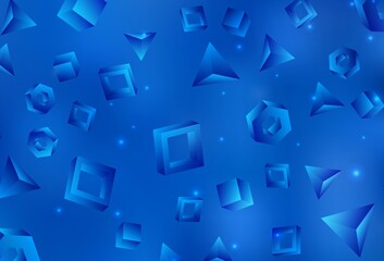 Light BLUE vector backdrop with lines, rhombus.