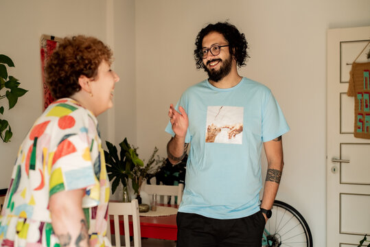 Man with beard and his wife laughing