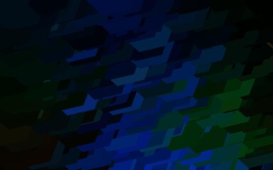 Dark Blue, Green vector pattern with colorful hexagons.