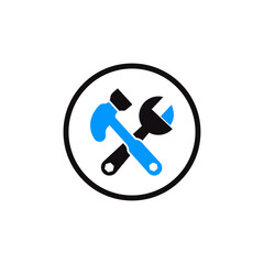 hammer and wrench icon vector