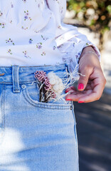 person holding belly