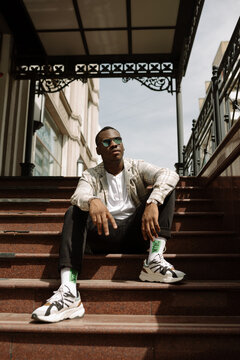 Portrait of a guy on the stairs 
