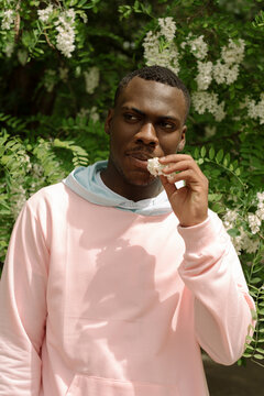 Portrait of guy near the tree
