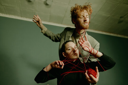 man and woman performance