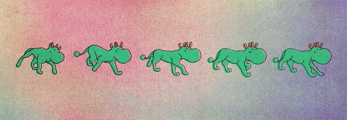 Alien Characters Walk Cycle Illustration