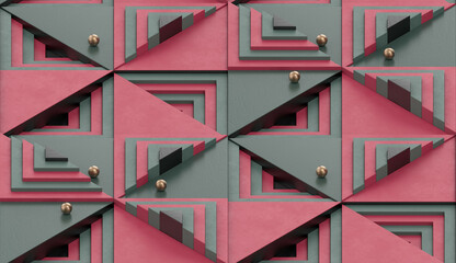 Valley of square stairs. Colorful. Seamless.