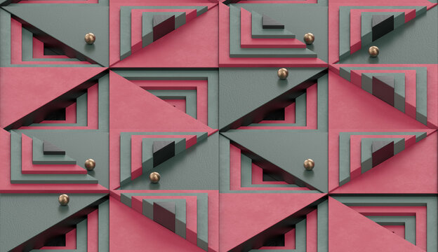 Valley of square stairs. Colorful. Seamless.