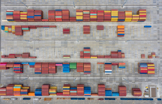 many cargo containers
