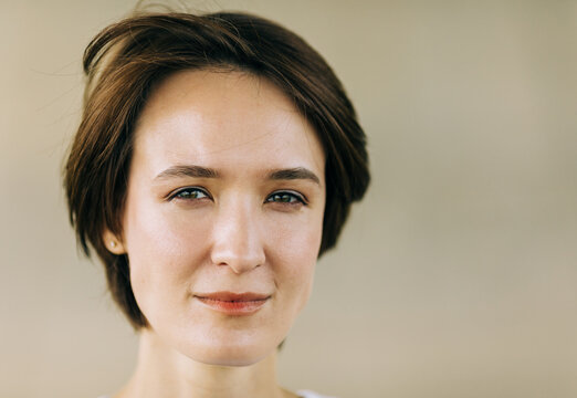 portrait of young  brunette woman