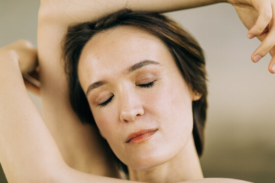 portrait of young  brunette woman