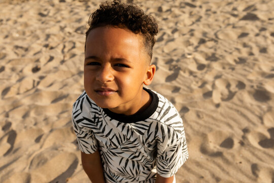 Little kid doing silly faces
