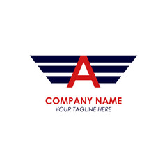 letter A logo with wings, for brand and company