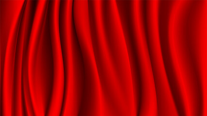 Abstract vector background luxury red cloth or liquid wave. Abstract or red fabric texture background. Cloth soft wave. Creases of satin, silk, and cotton.