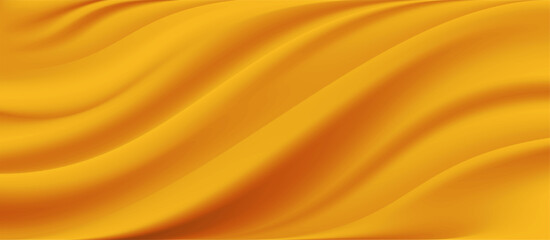 The luxury of gold fabric texture background.Closeup of rippled gold silk fabric.Abstract  cloth or liquid wave  vector background.Cloth soft wave. Creases o satin, silk, and cotton.