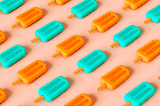 pattern of ice lolly on pink background