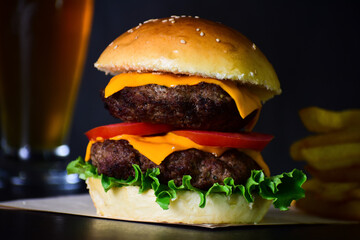 hamburger on a plate