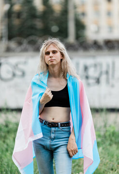 Young transgender woman outdoors