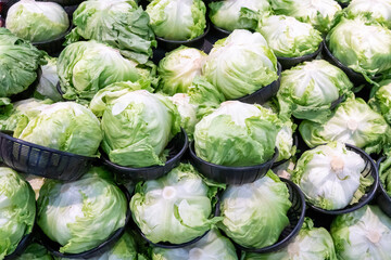 Fototapeta na wymiar cabbage sale in market